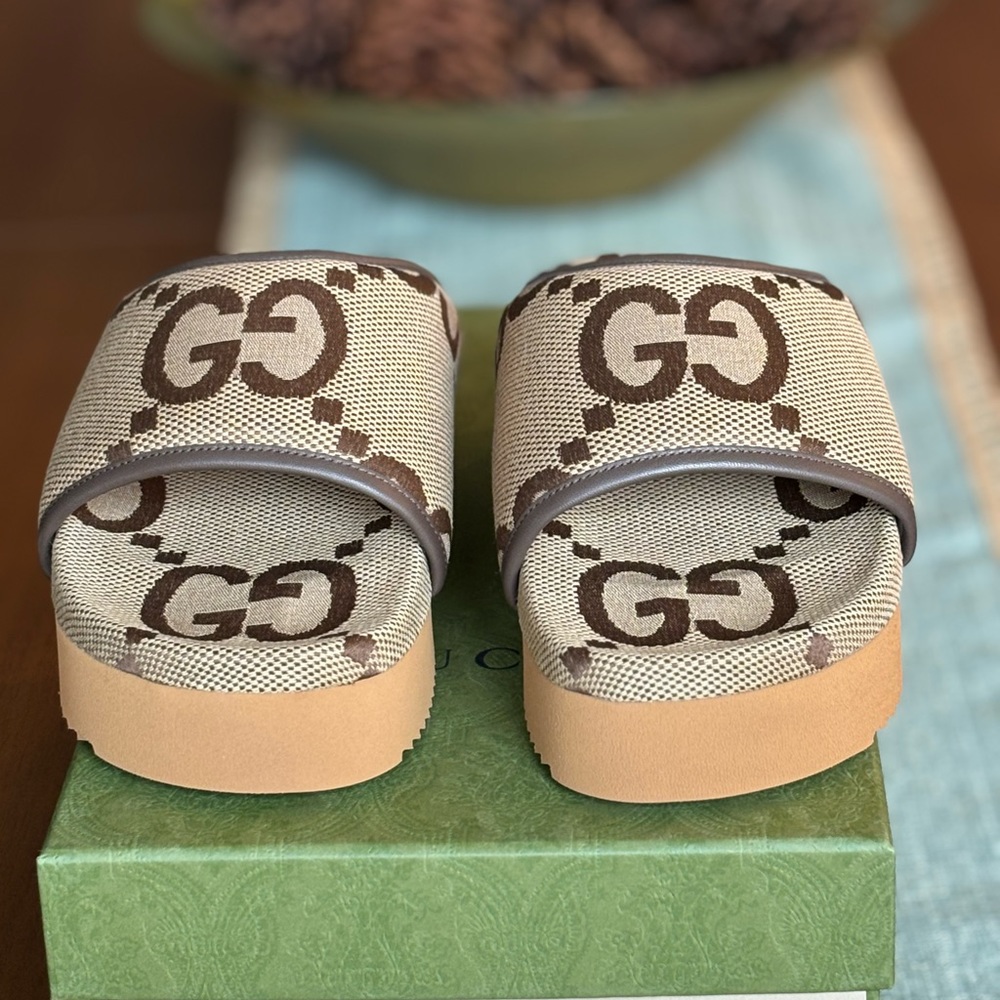 Gucci Gumbo GG fabric sandals